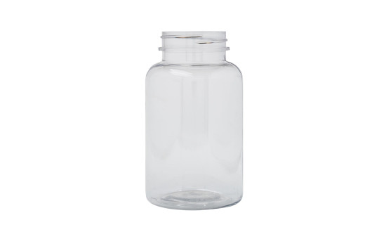 250 cc Clear PET plastic packer bottle with 45-400 Neck Finish 250 cc Clear PET plastic packer bottle with 45-400 Neck Finish
